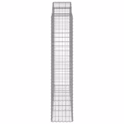 vidaXL Arched Gabion Basket Stone Basket Gabion Retaining Wall Galvanised Iron - 200 x 50 x 200/220 cm/ 11 pcs - Additional view 4