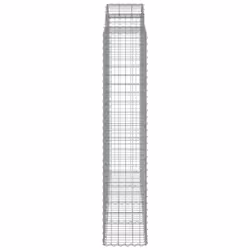 vidaXL Arched Gabion Basket Stone Basket Gabion Retaining Wall Galvanised Iron - 200 x 50 x 200/220 cm/ 12 pcs - Additional view 4