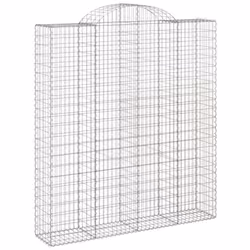 vidaXL Arched Gabion Basket Stone Basket Gabion Retaining Wall Galvanised Iron - 200 x 50 x 220/240 cm/2 pcs - Additional view 2