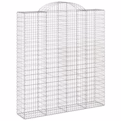 vidaXL Arched Gabion Basket Stone Basket Gabion Retaining Wall Galvanised Iron - 200 x 50 x 220/240 cm/3 pcs - Additional view 2
