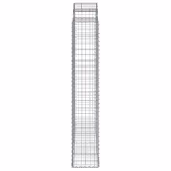 vidaXL Arched Gabion Basket Stone Basket Gabion Retaining Wall Galvanised Iron - 200 x 50 x 220/240 cm/ 7 pcs - Additional view 4