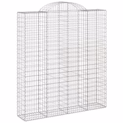 vidaXL Arched Gabion Basket Stone Basket Gabion Retaining Wall Galvanised Iron - 200 x 50 x 220/240 cm/ 18 pcs - Additional view 2