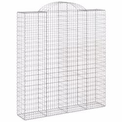 vidaXL Arched Gabion Basket Stone Basket Gabion Retaining Wall Galvanised Iron - 200 x 50 x 220/240 cm/ 25 pcs - Additional view 2
