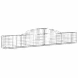 vidaXL Arched Gabion Basket Stone Basket Gabion Retaining Wall Galvanised Iron - 300 x 30 x 40/60 cm/ 7 pcs - Additional view 2