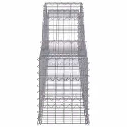 vidaXL Arched Gabion Basket Stone Basket Gabion Retaining Wall Galvanised Iron - 300 x 30 x 40/60 cm/ 7 pcs - Additional view 4
