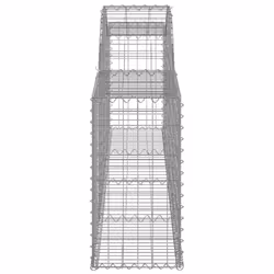 vidaXL Arched Gabion Basket Stone Basket Gabion Retaining Wall Galvanised Iron - 300 x 30 x 60/80 cm/ 3 pcs - Additional view 4