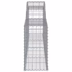 vidaXL Arched Gabion Basket Stone Basket Gabion Retaining Wall Galvanised Iron - 300 x 30 x 60/80 cm/ 4 pcs - Additional view 4