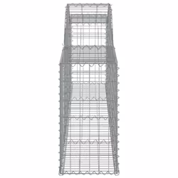 vidaXL Arched Gabion Basket Stone Basket Gabion Retaining Wall Galvanised Iron - 300 x 30 x 60/80 cm/ 11 pcs - Additional view 4