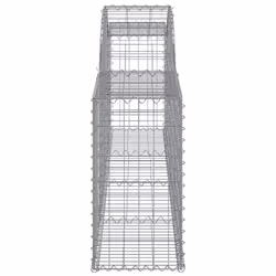 vidaXL Arched Gabion Basket Stone Basket Gabion Retaining Wall Galvanised Iron - 300 x 30 x 60/80 cm/ 13 pcs - Additional view 4