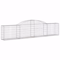 vidaXL Arched Gabion Basket Stone Basket Gabion Retaining Wall Galvanised Iron - 300 x 30 x 60/80 cm/ 15 pcs - Additional view 2