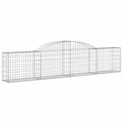vidaXL Arched Gabion Basket Stone Basket Gabion Retaining Wall Galvanised Iron - 300 x 30 x 60/80 cm/ 30 pcs - Additional view 2