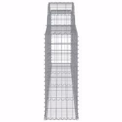 vidaXL Arched Gabion Basket Stone Basket Gabion Retaining Wall Galvanised Iron - 300 x 30 x 80/100 cm/ 2 pcs - Additional view 4