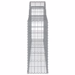 vidaXL Arched Gabion Basket Stone Basket Gabion Retaining Wall Galvanised Iron - 300 x 30 x 80/100 cm/ 6 pcs - Additional view 4