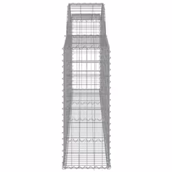 vidaXL Arched Gabion Basket Stone Basket Gabion Retaining Wall Galvanised Iron - 300 x 30 x 80/100 cm/ 10 pcs - Additional view 4