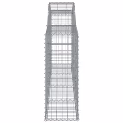 vidaXL Arched Gabion Basket Stone Basket Gabion Retaining Wall Galvanised Iron - 300 x 30 x 80/100 cm/15 pcs - Additional view 4