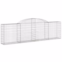 vidaXL Arched Gabion Basket Stone Basket Gabion Retaining Wall Galvanised Iron - 300 x 30 x 80/100 cm/20 pcs - Additional view 2