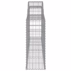 vidaXL Arched Gabion Basket Stone Basket Gabion Retaining Wall Galvanised Iron - 300 x 30 x 80/100 cm/30 pcs - Additional view 4