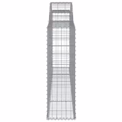 vidaXL Arched Gabion Basket Stone Basket Gabion Retaining Wall Galvanised Iron - 300 x 30 x 100/120 cm/ 4 pcs - Additional view 4