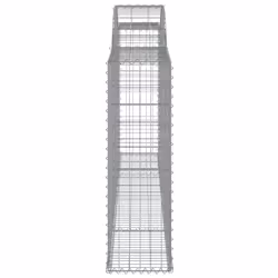 vidaXL Arched Gabion Basket Stone Basket Gabion Retaining Wall Galvanised Iron - 300 x 30 x 100/120 cm/ 12 pcs - Additional view 4