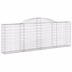 vidaXL Arched Gabion Basket Stone Basket Gabion Retaining Wall Galvanised Iron - 300 x 30 x 100/120 cm/17 pcs - Additional view 2