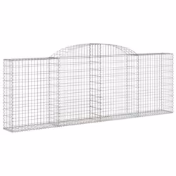 vidaXL Arched Gabion Basket Stone Basket Gabion Retaining Wall Galvanised Iron - 300 x 30 x 100/120 cm/20 pcs - Additional view 2