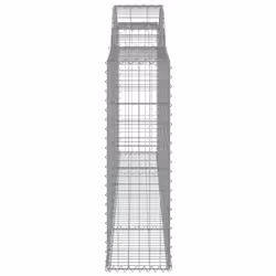 vidaXL Arched Gabion Basket Stone Basket Gabion Retaining Wall Galvanised Iron - 300 x 30 x 100/120 cm/20 pcs - Additional view 4