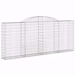vidaXL Arched Gabion Basket Stone Basket Gabion Retaining Wall Galvanised Iron - 300 x 30 x 120/140 cm/ 2 pcs - Additional view 2