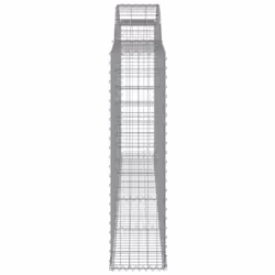 vidaXL Arched Gabion Basket Stone Basket Gabion Retaining Wall Galvanised Iron - 300 x 30 x 120/140 cm/ 4 pcs - Additional view 4