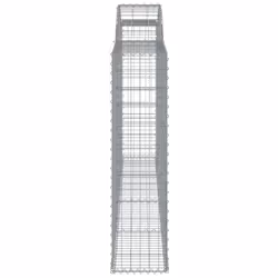 vidaXL Arched Gabion Basket Stone Basket Gabion Retaining Wall Galvanised Iron - 300 x 30 x 120/140 cm/8 pcs - Additional view 4