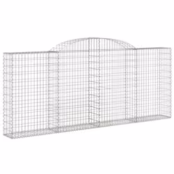 vidaXL Arched Gabion Basket Stone Basket Gabion Retaining Wall Galvanised Iron - 300 x 30 x 120/140 cm/ 20 pcs - Additional view 2