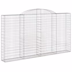 vidaXL Arched Gabion Basket Stone Basket Gabion Retaining Wall Galvanised Iron - 300 x 30 x 160/180 cm/ 2 pcs - Additional view 2