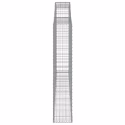 vidaXL Arched Gabion Basket Stone Basket Gabion Retaining Wall Galvanised Iron - 300 x 30 x 160/180 cm/ 4 pcs - Additional view 4