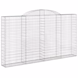 vidaXL Arched Gabion Basket Stone Basket Gabion Retaining Wall Galvanised Iron - 300 x 30 x 160/180 cm/ 5 pcs - Additional view 2
