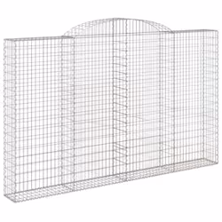 vidaXL Arched Gabion Basket Stone Basket Gabion Retaining Wall Galvanised Iron - 300 x 30 x 180/200 cm/ 2 pcs - Additional view 2