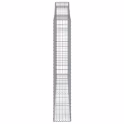 vidaXL Arched Gabion Basket Stone Basket Gabion Retaining Wall Galvanised Iron - 300 x 30 x 180/200 cm/ 2 pcs - Additional view 4