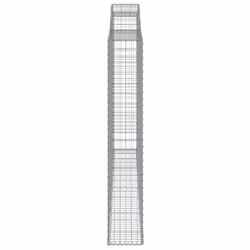 vidaXL Arched Gabion Basket Stone Basket Gabion Retaining Wall Galvanised Iron - 300 x 30 x 180/200 cm/5 pcs - Additional view 4