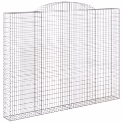vidaXL Arched Gabion Basket Stone Basket Gabion Retaining Wall Galvanised Iron - 300 x 30 x 220/240 cm/ 10 pcs