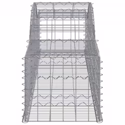 vidaXL Arched Gabion Basket Stone Basket Gabion Retaining Wall Galvanised Iron - 300 x 50 x 40/60 cm/ 5 pcs - Additional view 4