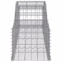 vidaXL Arched Gabion Basket Stone Basket Gabion Retaining Wall Galvanised Iron - 300 x 50 x 40/60 cm/ 7 pcs - Additional view 4