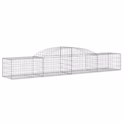 vidaXL Arched Gabion Basket Stone Basket Gabion Retaining Wall Galvanised Iron - 300 x 50 x 40/60 cm/ 11 pcs - Additional view 2