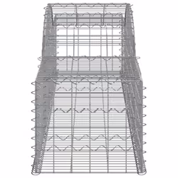 vidaXL Arched Gabion Basket Stone Basket Gabion Retaining Wall Galvanised Iron - 300 x 50 x 40/60 cm/ 15 pcs - Additional view 4