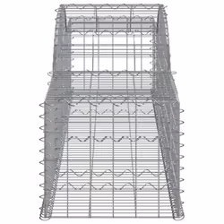 vidaXL Arched Gabion Basket Stone Basket Gabion Retaining Wall Galvanised Iron - 300 x 50 x 40/60 cm/ 20 pcs - Additional view 4