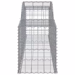 vidaXL Arched Gabion Basket Stone Basket Gabion Retaining Wall Galvanised Iron - 300 x 50 x 60/80 cm/ 3 pcs - Additional view 4