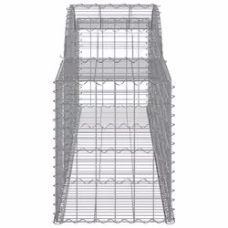 vidaXL Arched Gabion Basket Stone Basket Gabion Retaining Wall Galvanised Iron - 300 x 50 x 60/80 cm/ 4 pcs - Additional view 4