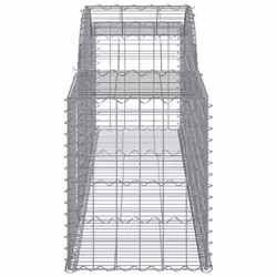vidaXL Arched Gabion Basket Stone Basket Gabion Retaining Wall Galvanised Iron - 300 x 50 x 60/80 cm/ 7 pcs - Additional view 4