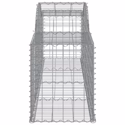vidaXL Arched Gabion Basket Stone Basket Gabion Retaining Wall Galvanised Iron - 300 x 50 x 60/80 cm/ 8 pcs - Additional view 4