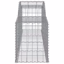 vidaXL Arched Gabion Basket Stone Basket Gabion Retaining Wall Galvanised Iron - 300 x 50 x 60/80 cm/17 pcs - Additional view 4