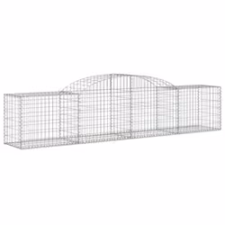 vidaXL Arched Gabion Basket Stone Basket Gabion Retaining Wall Galvanised Iron - 300 x 50 x 60/80 cm/25 pcs - Additional view 2