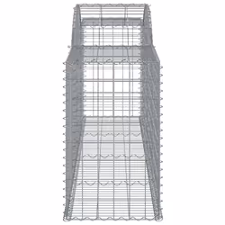 vidaXL Arched Gabion Basket Stone Basket Gabion Retaining Wall Galvanised Iron - 300 x 50 x 80/100 cm/ 3 pcs - Additional view 4