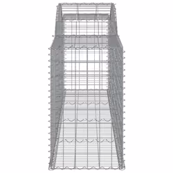 vidaXL Arched Gabion Basket Stone Basket Gabion Retaining Wall Galvanised Iron - 300 x 50 x 80/100 cm/ 6 pcs - Additional view 4